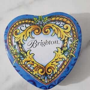 3/$25 Small Brighton Heart Shaped Jewelry Tin Collectible Trinket Box